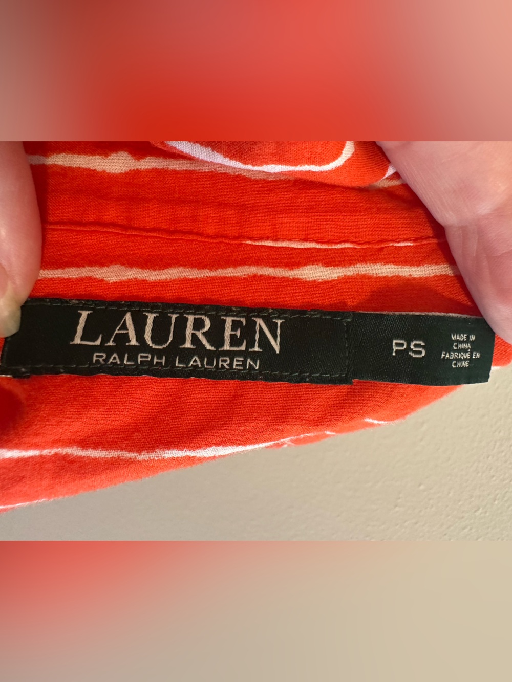 Lauren, Ralph Lauren Cotton Striped Tie-Front Button-Up Blouse - Petite Small - Picture 3 of 7